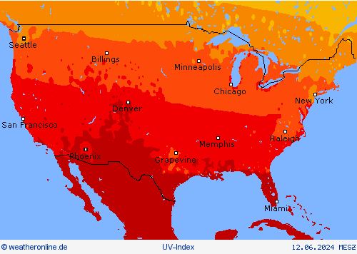 UV-Index Vorhersagekarten