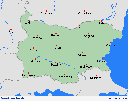  Bulgarien Europa Vorhersagekarten
