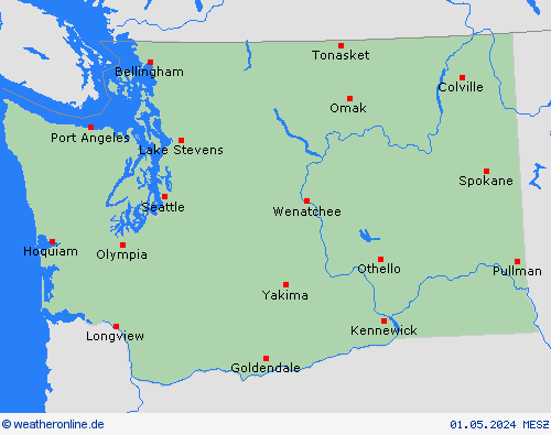  Washington Nordamerika Vorhersagekarten