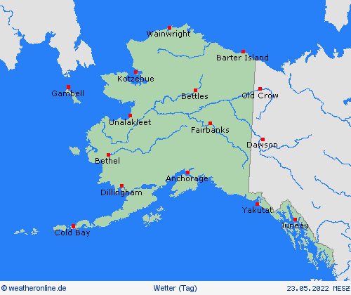 übersicht Alaska Nordamerika Vorhersagekarten