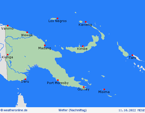 übersicht Papua-Neuguinea Ozeanien Vorhersagekarten