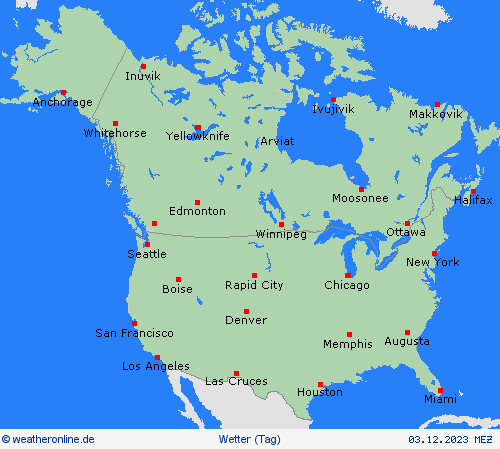 übersicht  Nordamerika Vorhersagekarten