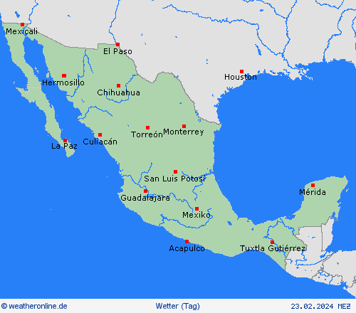 übersicht Mexiko Mittelamerika Vorhersagekarten