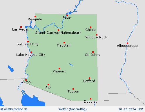 übersicht Arizona Nordamerika Vorhersagekarten