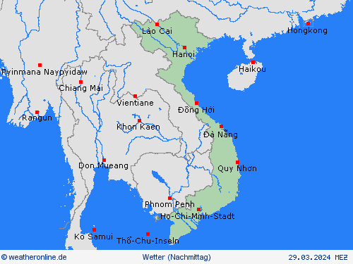 übersicht Vietnam Asien Vorhersagekarten