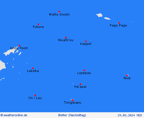 übersicht Tonga Ozeanien Vorhersagekarten