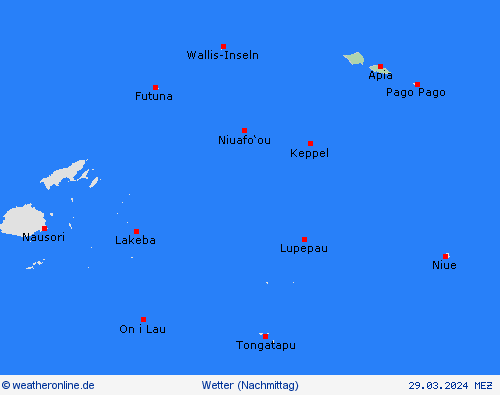 übersicht Samoa Ozeanien Vorhersagekarten