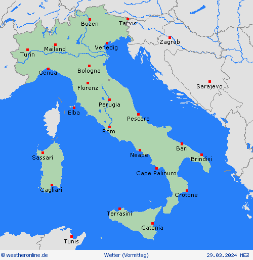 übersicht Italien Europa Vorhersagekarten