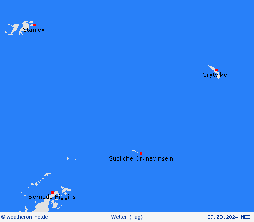 übersicht Südliche Orkneyinseln Südamerika Vorhersagekarten