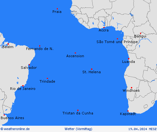 übersicht Atlantische Inseln Afrika Vorhersagekarten