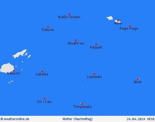 übersicht Amerikanisch-Samoa Ozeanien Vorhersagekarten