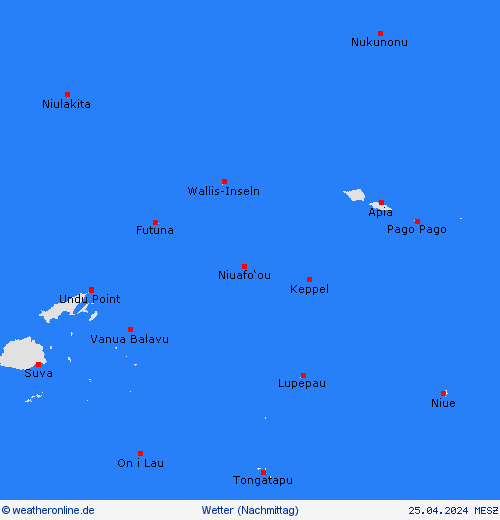 übersicht Wallis und Futuna Ozeanien Vorhersagekarten