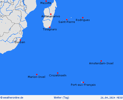 übersicht Südl. Ind. Ozean Afrika Vorhersagekarten