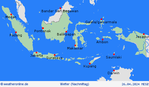 übersicht Indonesien Asien Vorhersagekarten