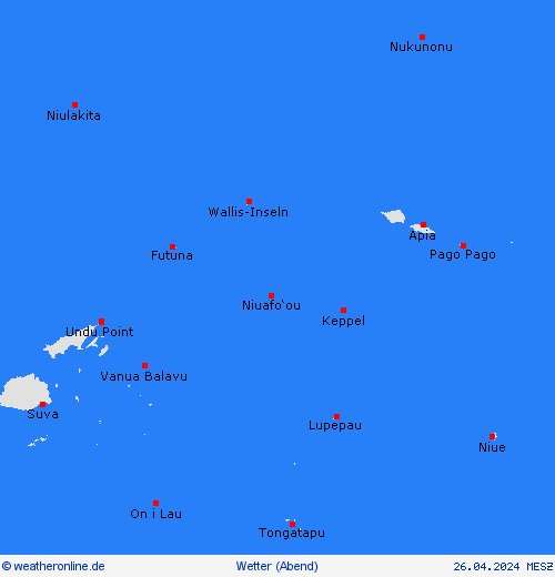 übersicht Wallis und Futuna Ozeanien Vorhersagekarten