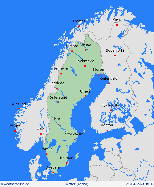 übersicht Schweden Europa Vorhersagekarten