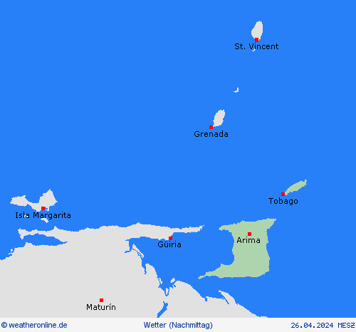 übersicht Trinidad und Tobago Südamerika Vorhersagekarten