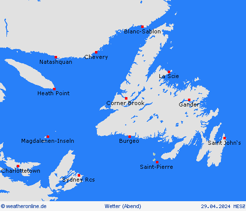 übersicht Saint-Pierre und Miquelon Nordamerika Vorhersagekarten