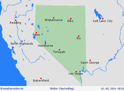 übersicht Nevada Nordamerika Vorhersagekarten