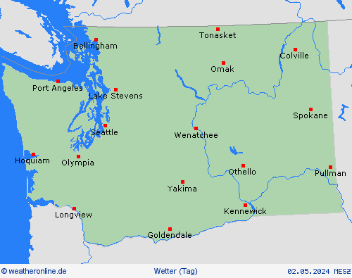 übersicht Washington Nordamerika Vorhersagekarten