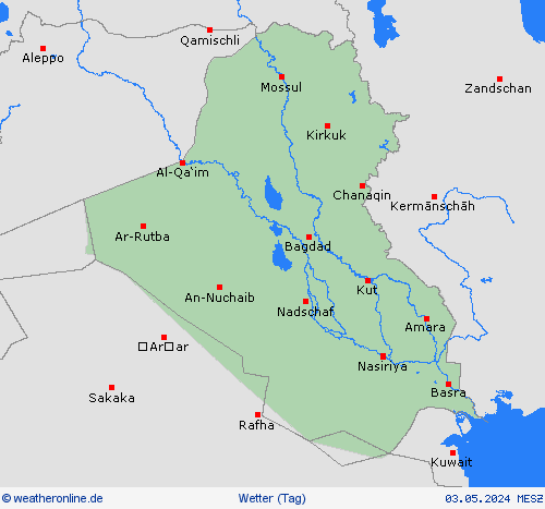 übersicht Irak Asien Vorhersagekarten