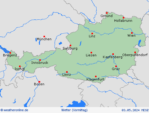 übersicht Österreich Europa Vorhersagekarten