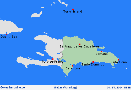 übersicht Dominikanische Republik Mittelamerika Vorhersagekarten