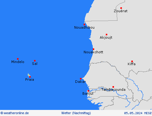 übersicht Kap Verde Afrika Vorhersagekarten