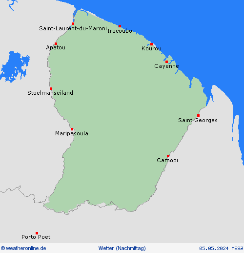 übersicht Französisch-Guayana Südamerika Vorhersagekarten