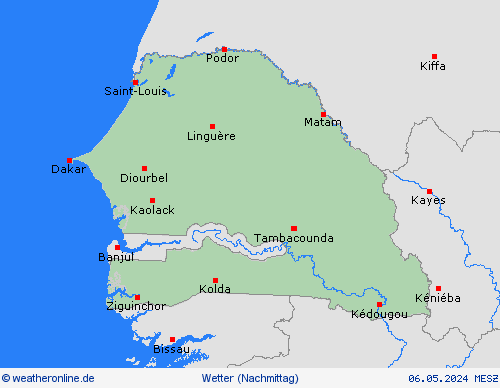 übersicht Senegal Afrika Vorhersagekarten