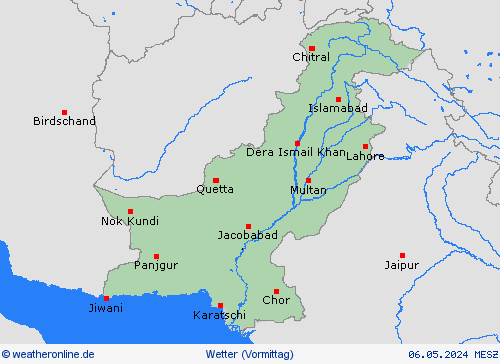 übersicht Pakistan Asien Vorhersagekarten