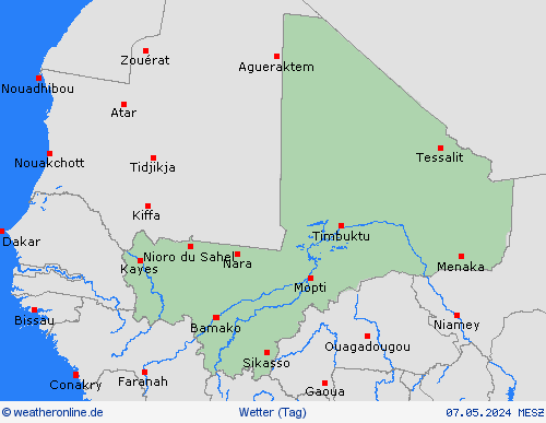 übersicht Mali Afrika Vorhersagekarten