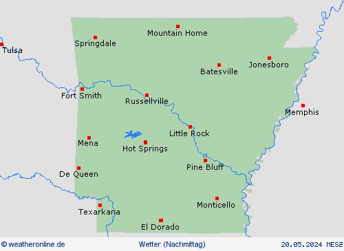 übersicht Arkansas Nordamerika Vorhersagekarten