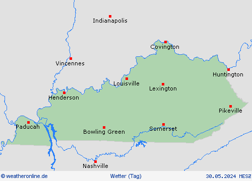 übersicht Kentucky Nordamerika Vorhersagekarten