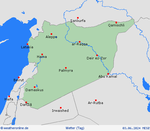 übersicht Syrien Asien Vorhersagekarten