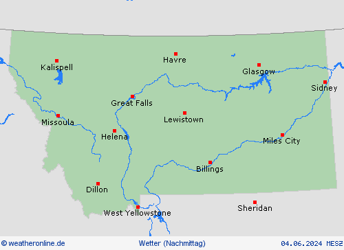 übersicht Montana Nordamerika Vorhersagekarten