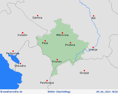 übersicht Kosovo Europa Vorhersagekarten