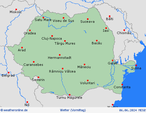übersicht Rumänien Europa Vorhersagekarten
