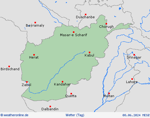 übersicht Afghanistan Asien Vorhersagekarten