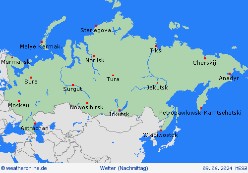 übersicht Russland Asien Vorhersagekarten