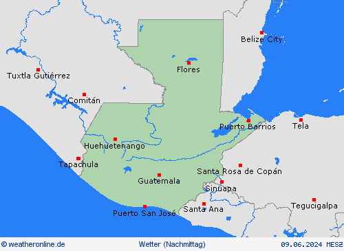 übersicht Guatemala Mittelamerika Vorhersagekarten