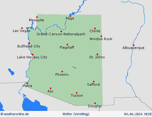 übersicht Arizona Nordamerika Vorhersagekarten