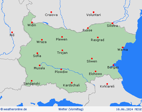 übersicht Bulgarien Europa Vorhersagekarten