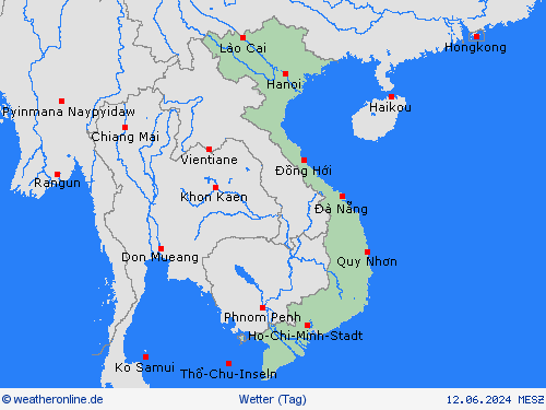 übersicht Vietnam Asien Vorhersagekarten