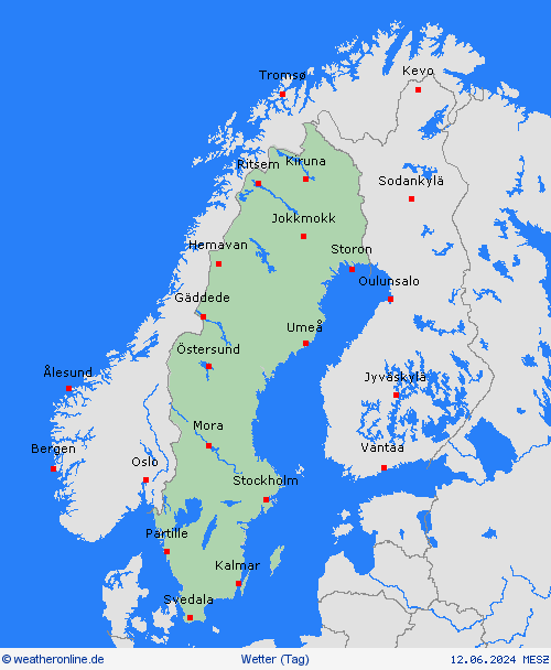 übersicht Schweden Europa Vorhersagekarten