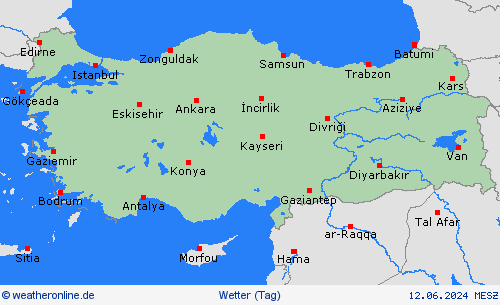 übersicht Türkei Europa Vorhersagekarten