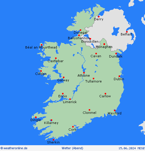 übersicht Irland Europa Vorhersagekarten