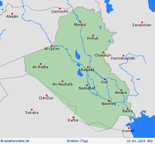 straßenwetter Irak Asien Vorhersagekarten