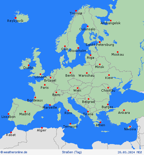 straßenwetter  Europa Vorhersagekarten
