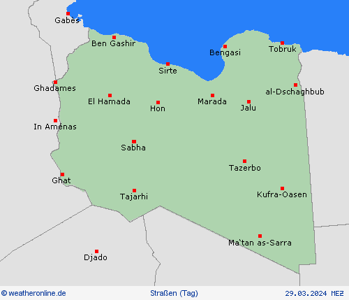 straßenwetter Libyen Afrika Vorhersagekarten